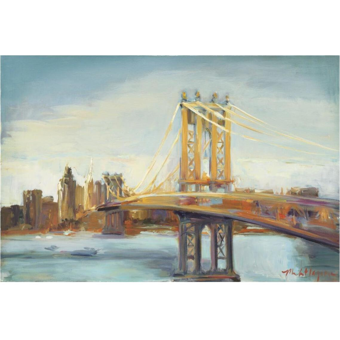 Sunny Manhattan Bridge -Paper Art-38&quotx26"