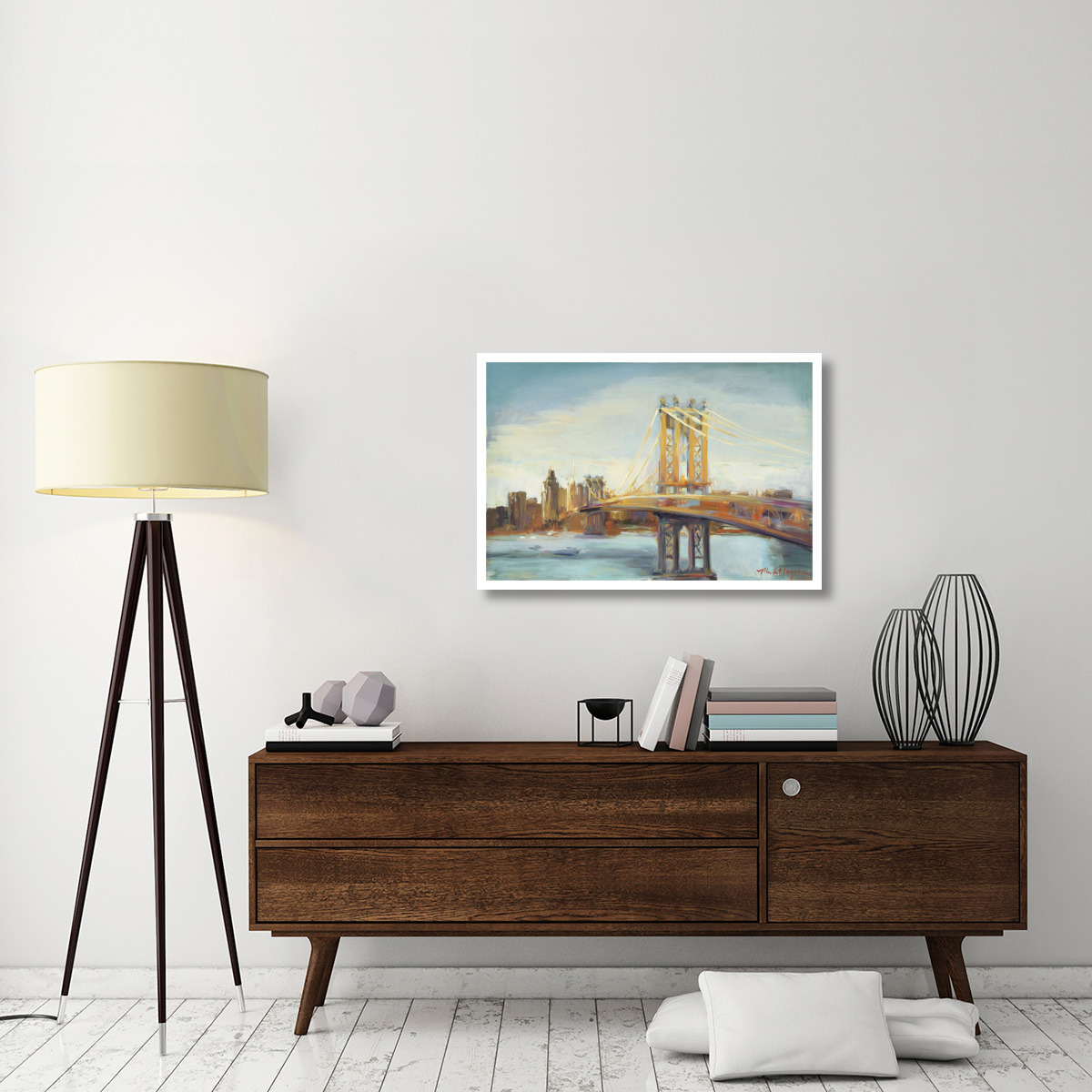 Sunny Manhattan Bridge -Paper Art-38&quotx26"