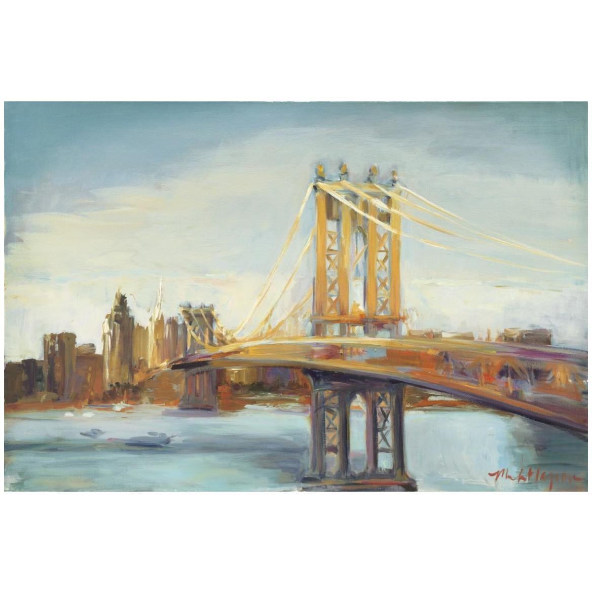 Sunny Manhattan Bridge -Paper Art-50&quotx34"
