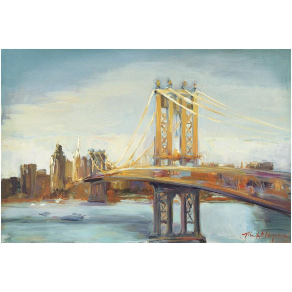 Sunny Manhattan Bridge -Paper Art-62&quotx42"