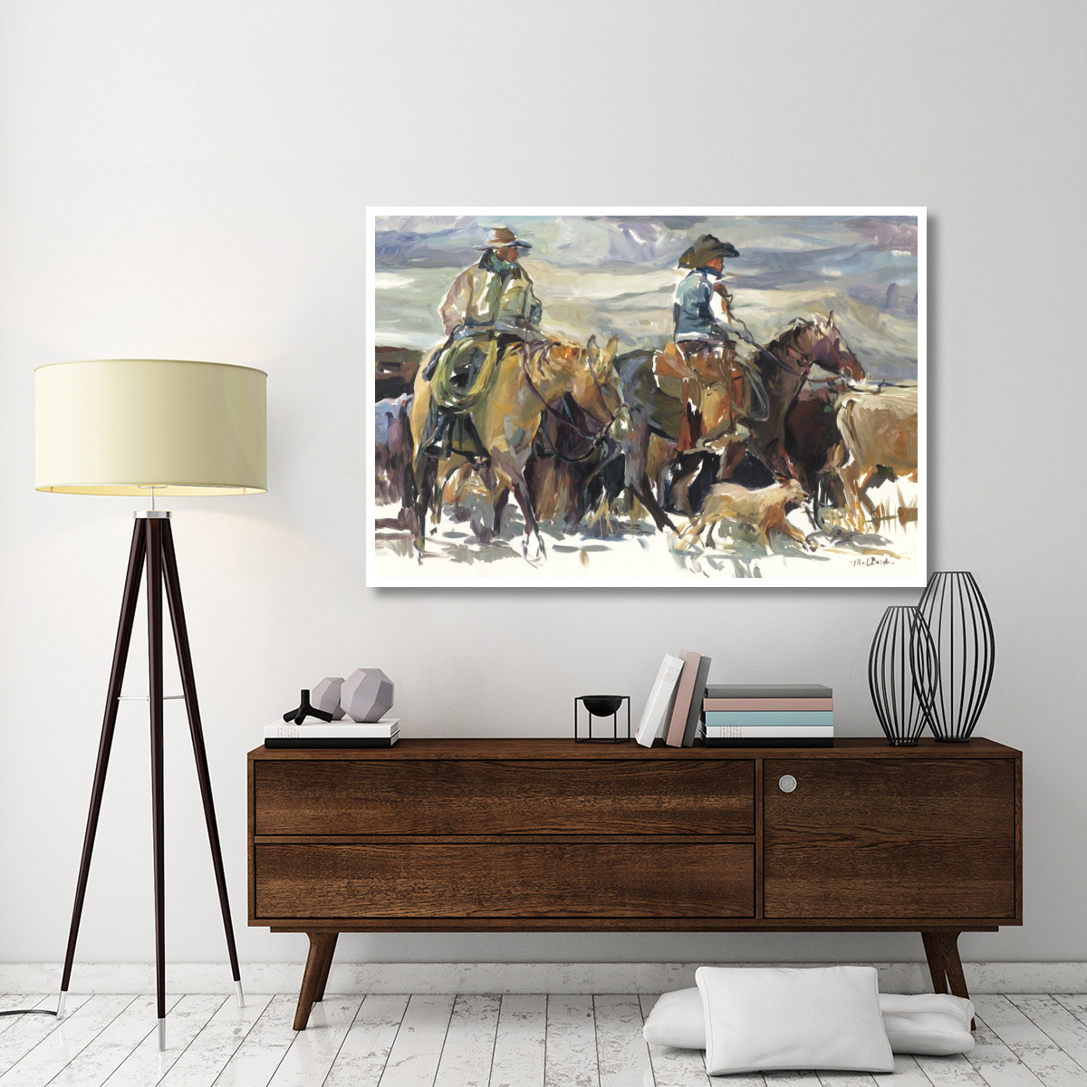 The Roundup -Paper Art-62&quotx42"