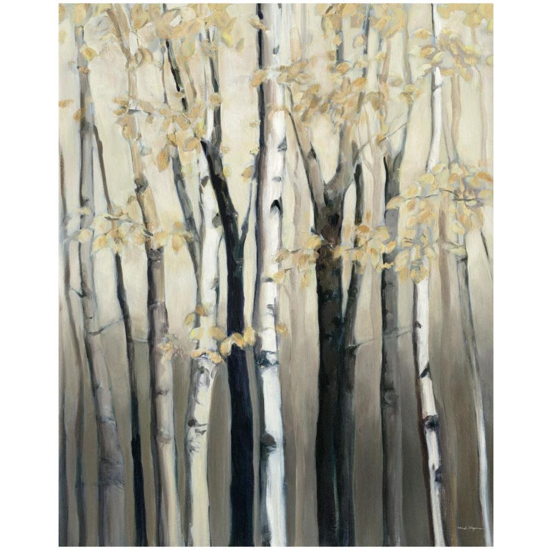 Golden Birch I -Paper Art-18&quotx22"