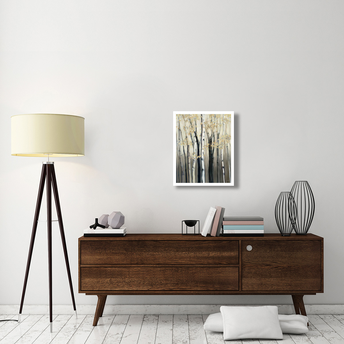 Golden Birch I -Paper Art-22&quotx26"