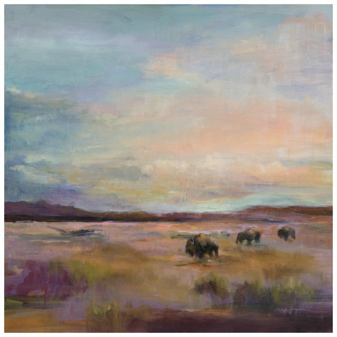 Buffalo Under Big Sky -Paper Art-26&quotx26"