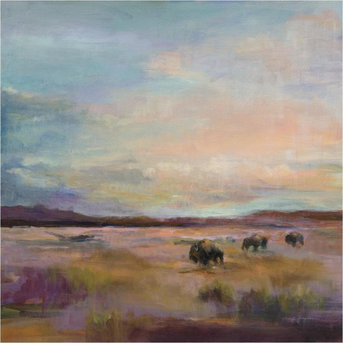 Buffalo Under Big Sky -Paper Art-38&quotx38"