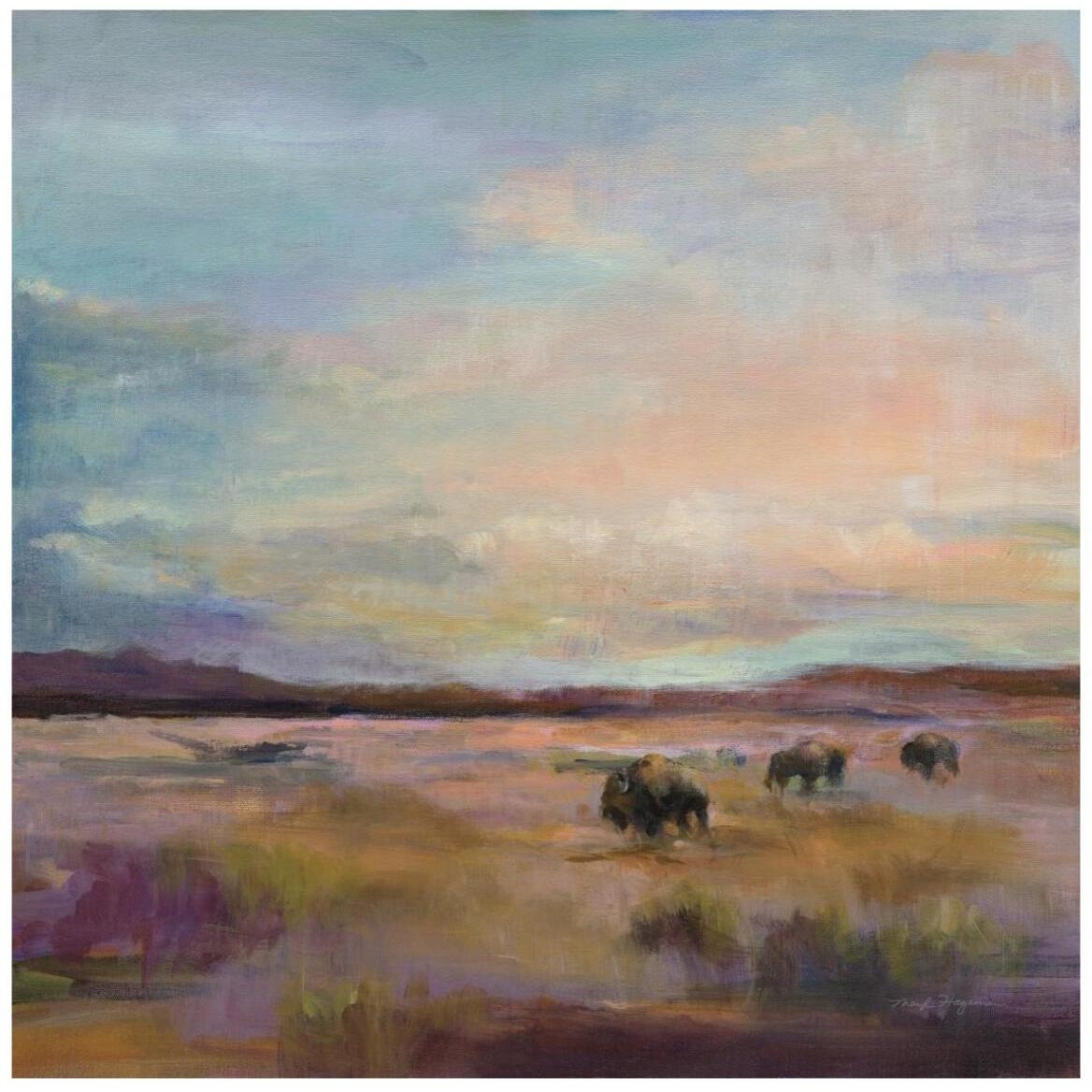 Buffalo Under Big Sky -Paper Art-42&quotx42"