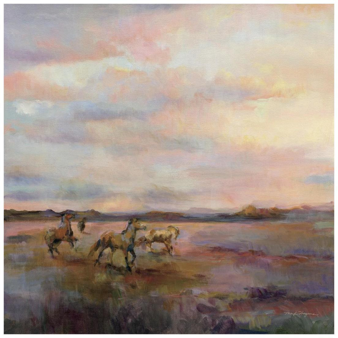 Mustangs Under Big Sky -Paper Art-20&quotx20"