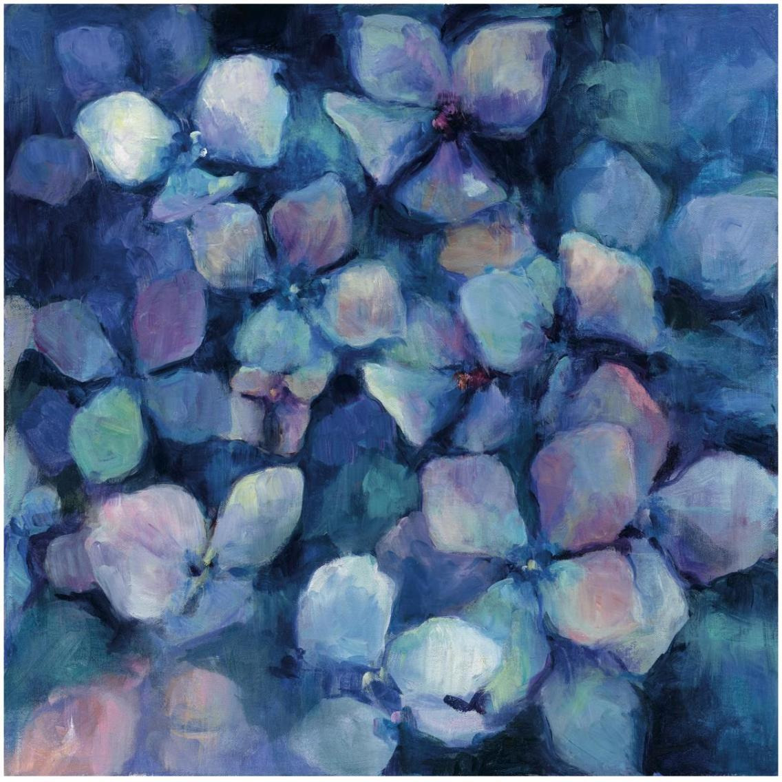 Midnight Blue Hydrangeas -Paper Art-32&quotx32"