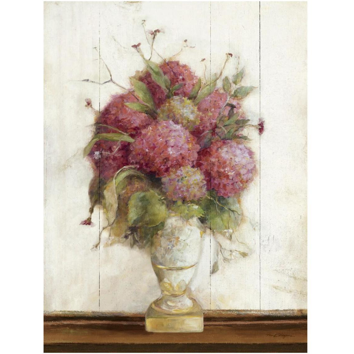 Dreamy Hydrangea II on Birch -Paper Art-26&quotx34"