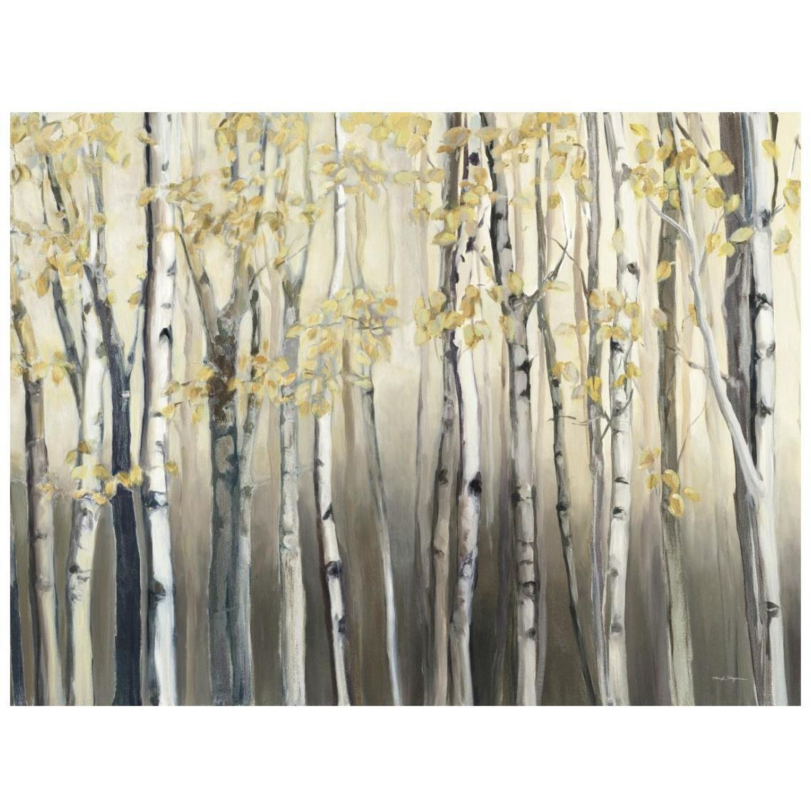 Golden Birch III -Paper Art-26&quotx20"