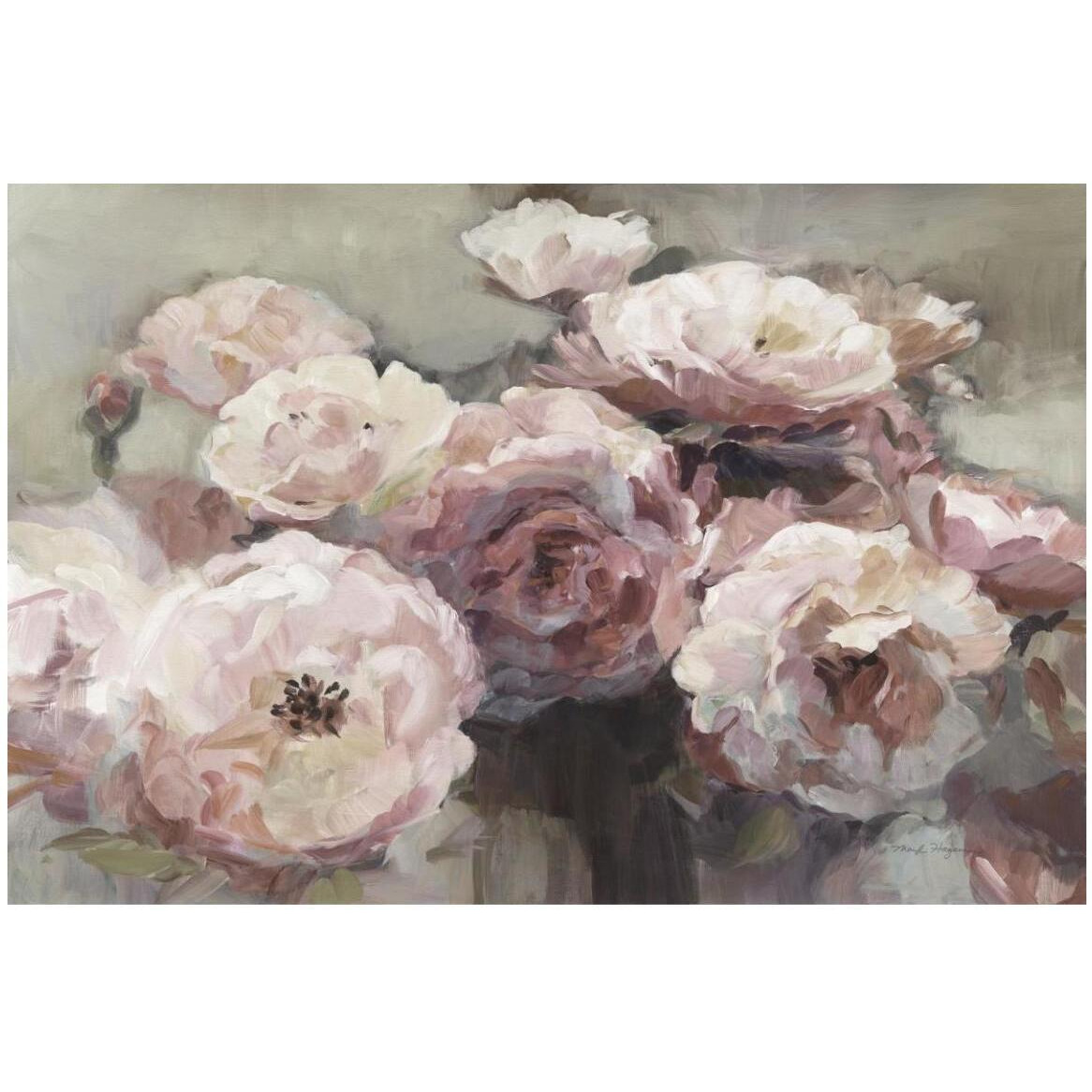 Wild Roses Neutral -Paper Art-50&quotx34"