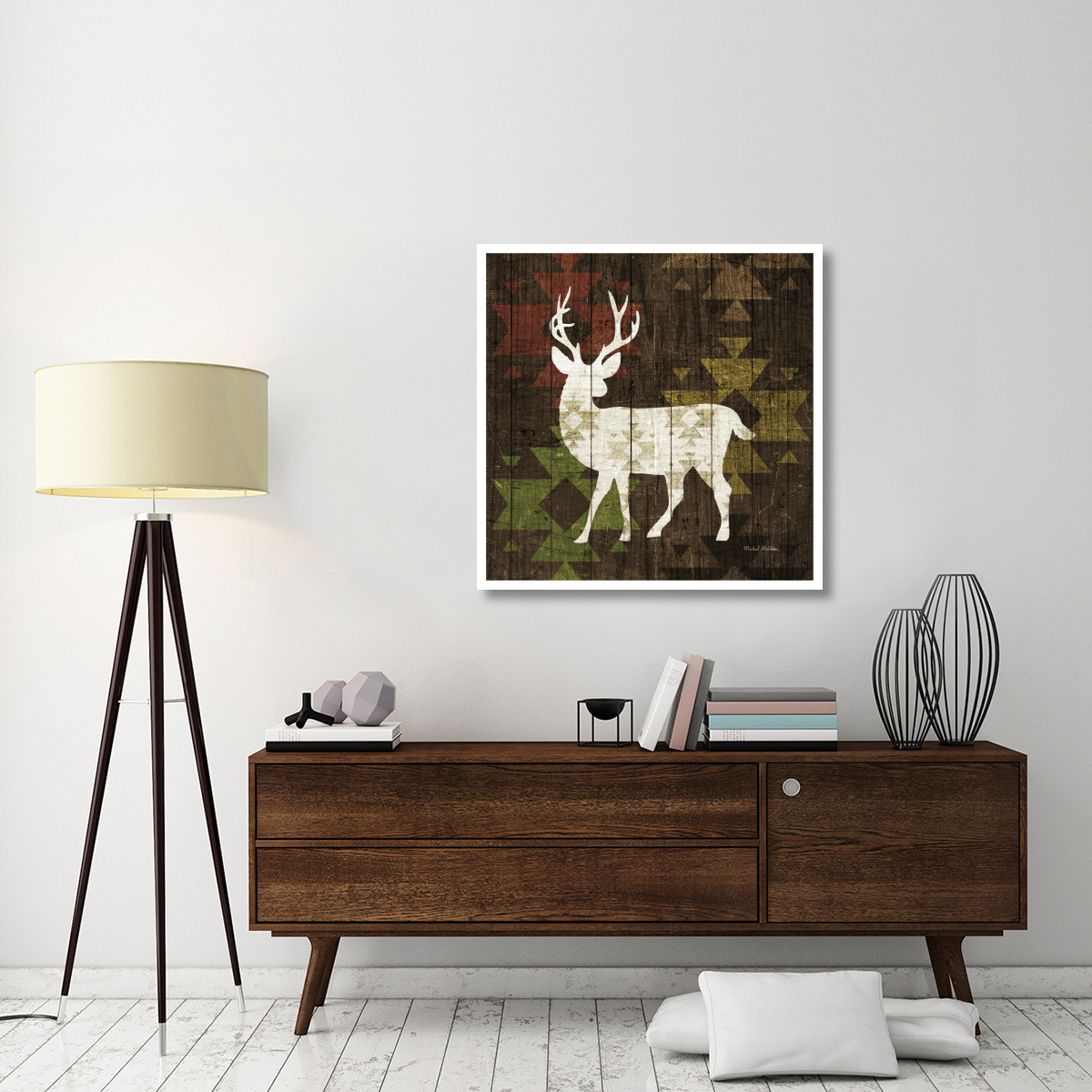 Southwest Lodge Deer I -Paper Art-38&quotx38"