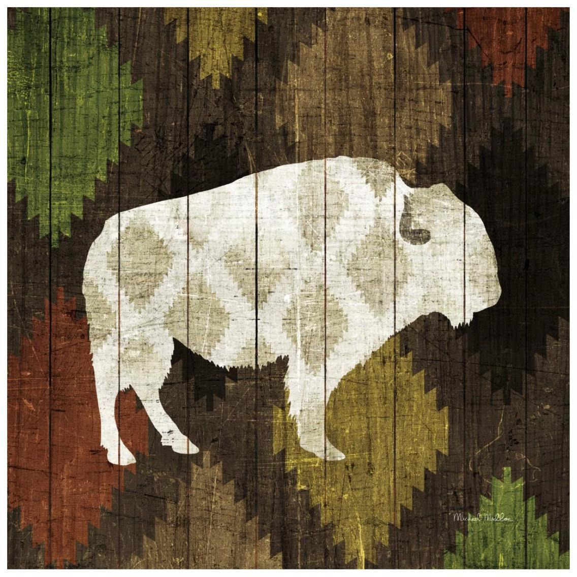 Southwest Lodge Buffalo -Paper Art-26&quotx26"