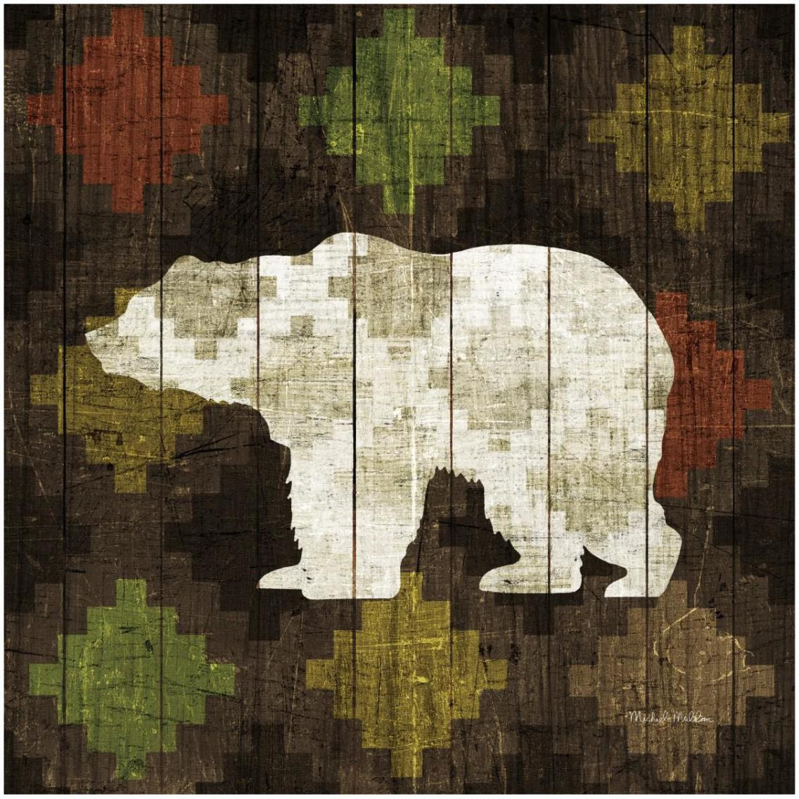 Southwest Lodge Bear -Paper Art-32&quotx32"