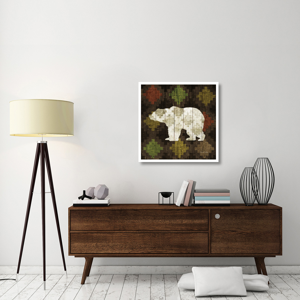 Southwest Lodge Bear -Paper Art-32&quotx32"