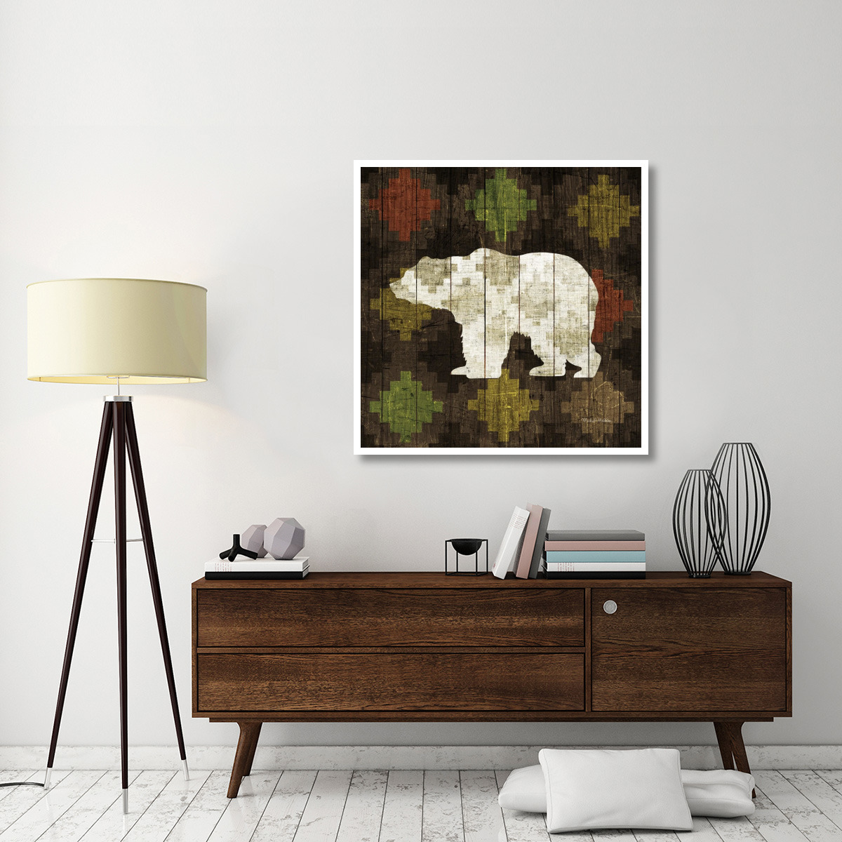 Southwest Lodge Bear -Paper Art-42&quotx42"