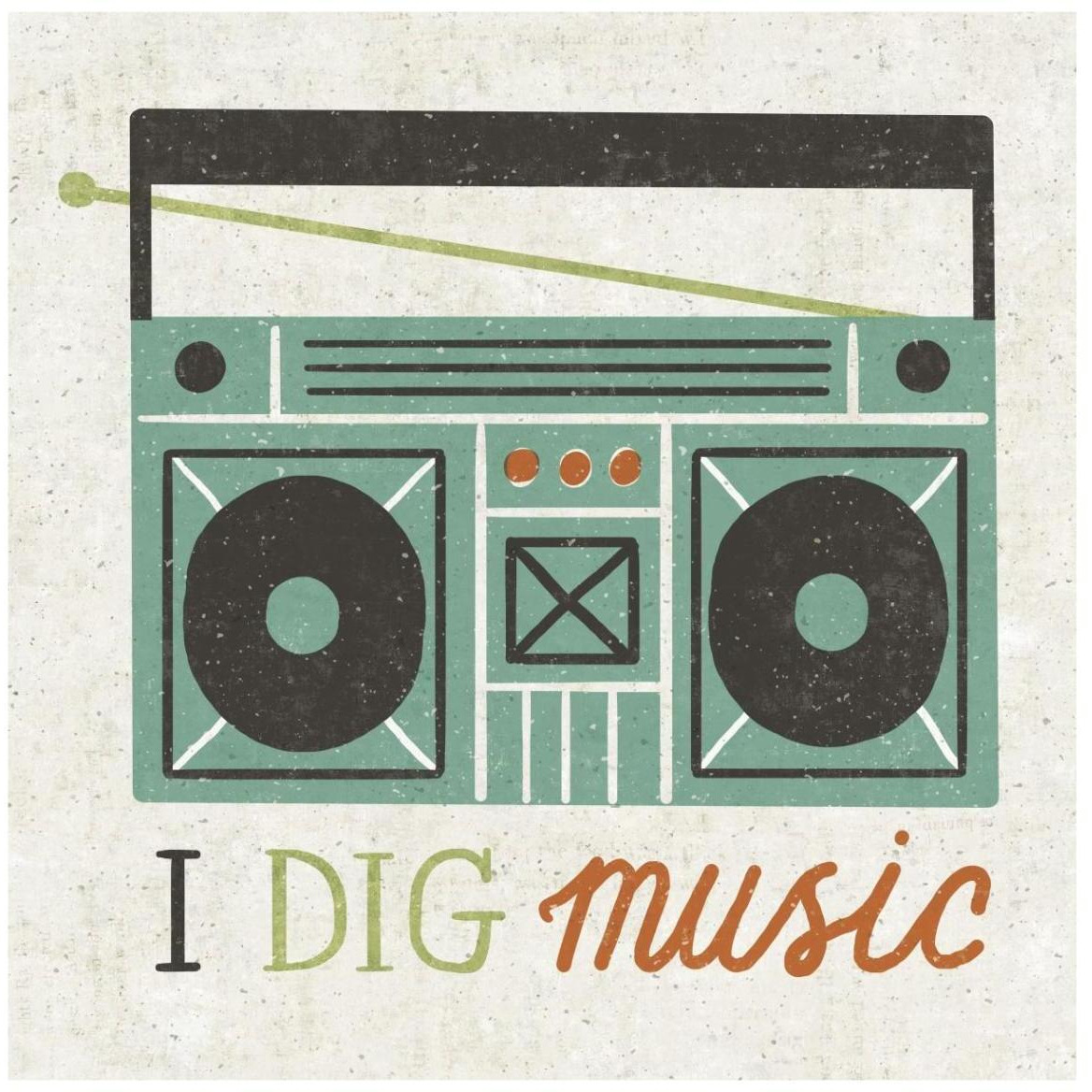 Retro Desktop Boom Box -Paper Art-42&quotx42"
