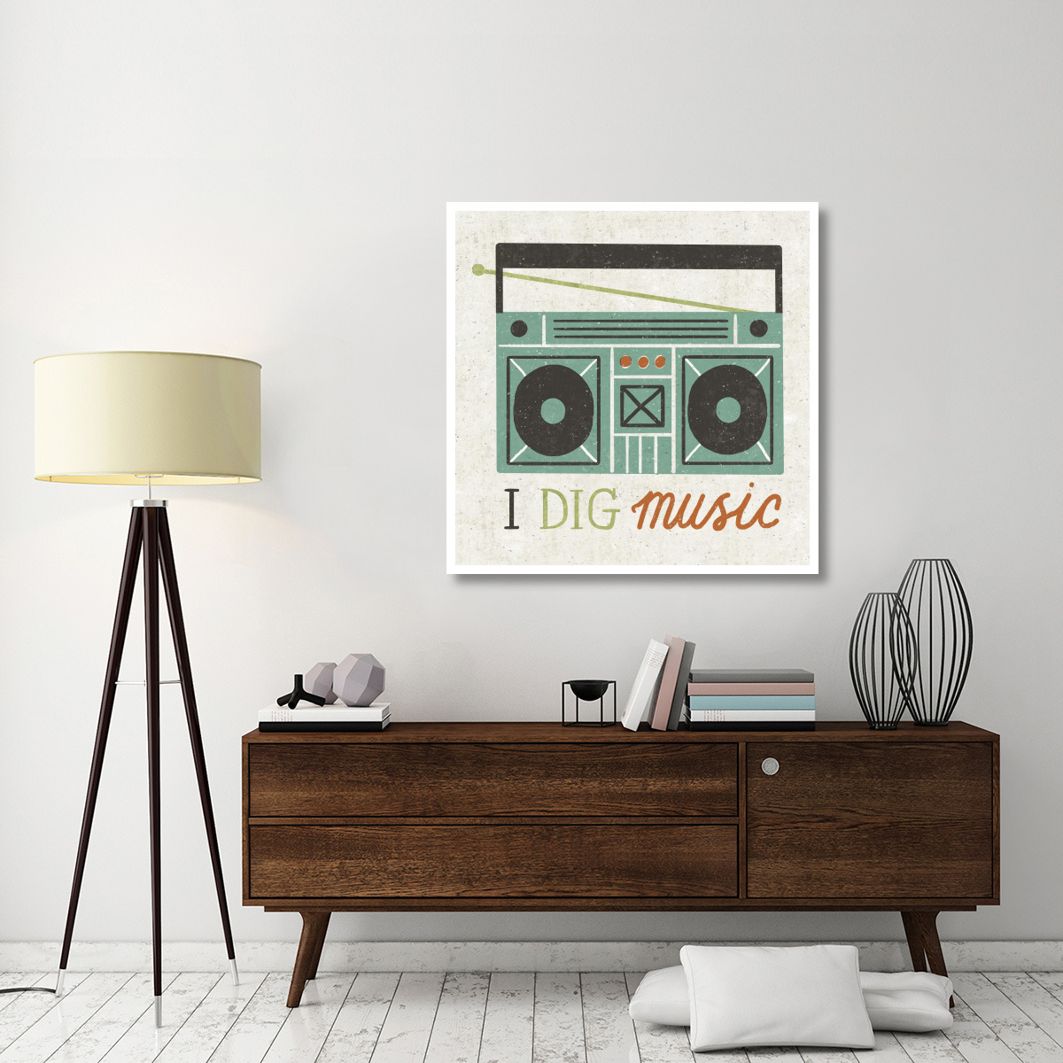 Retro Desktop Boom Box -Paper Art-42&quotx42"