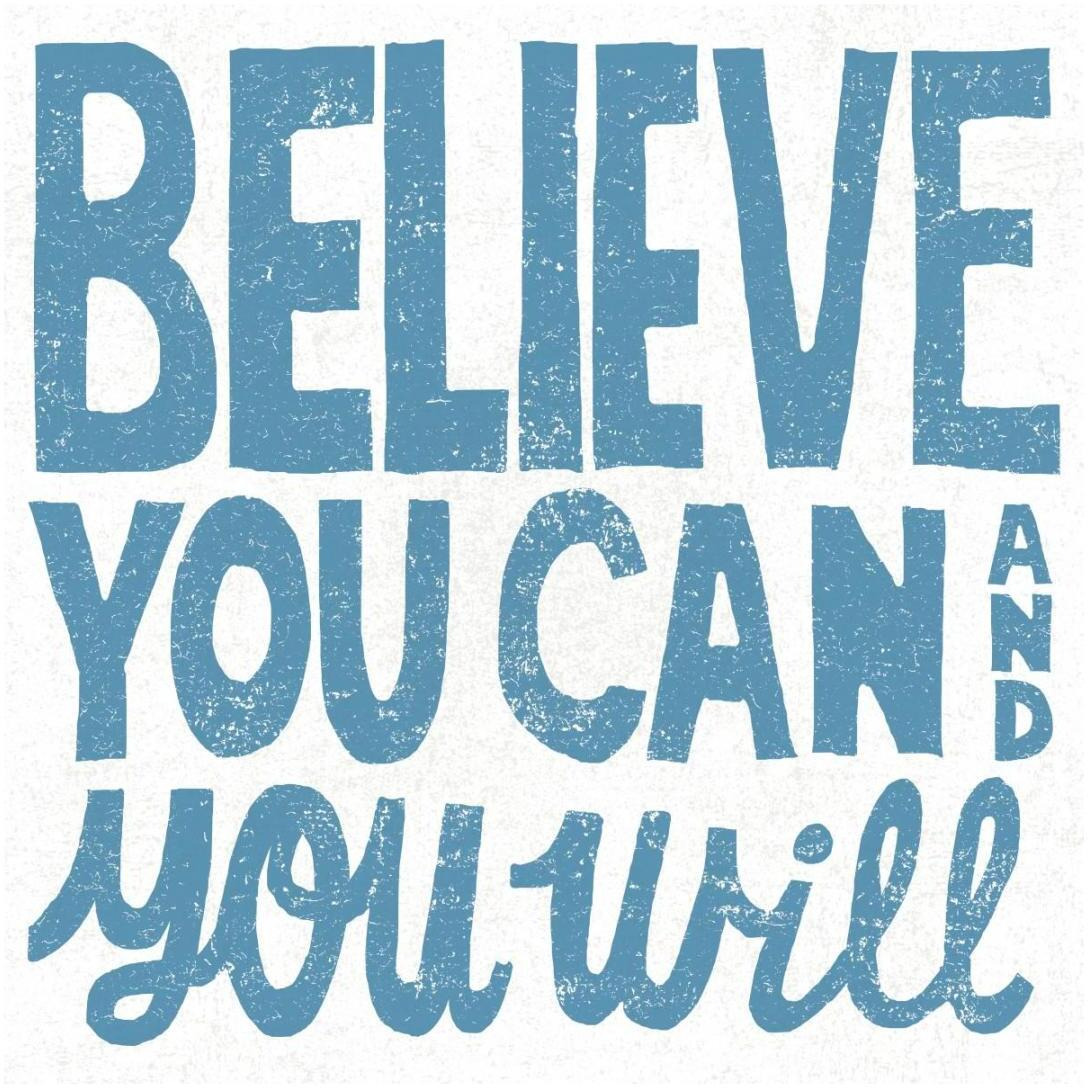 Believe You Can Teal -Paper Art-20&quotx20"