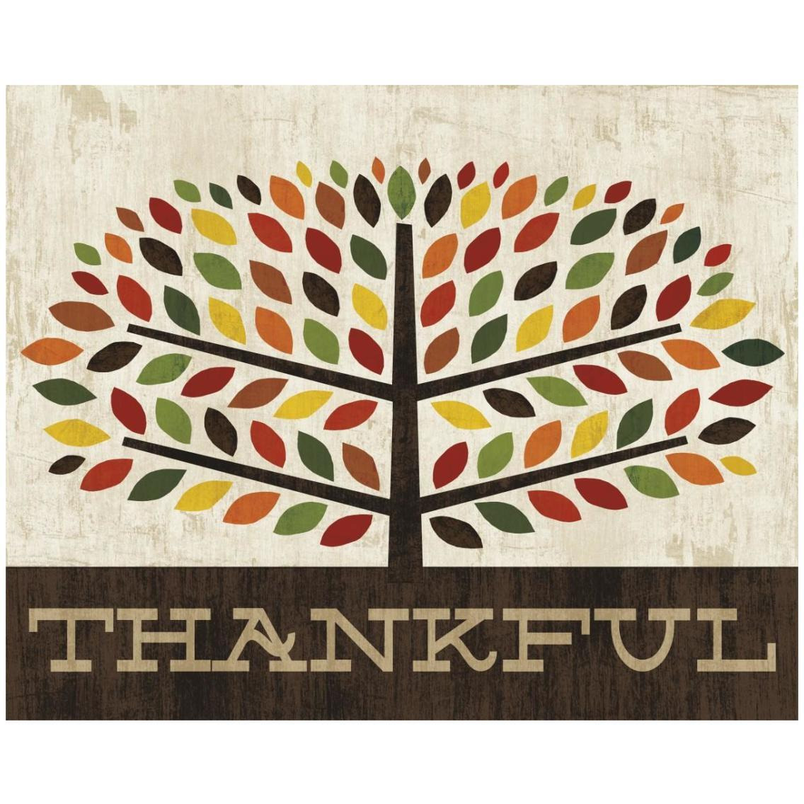 Family Tree - Thankful -Paper Art-30&quotx24"