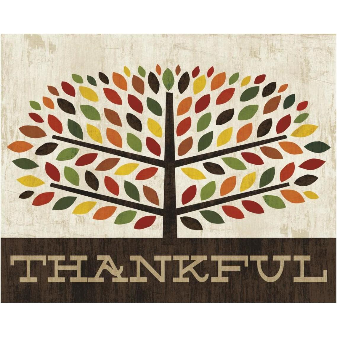 Family Tree - Thankful -Paper Art-37&quotx30"