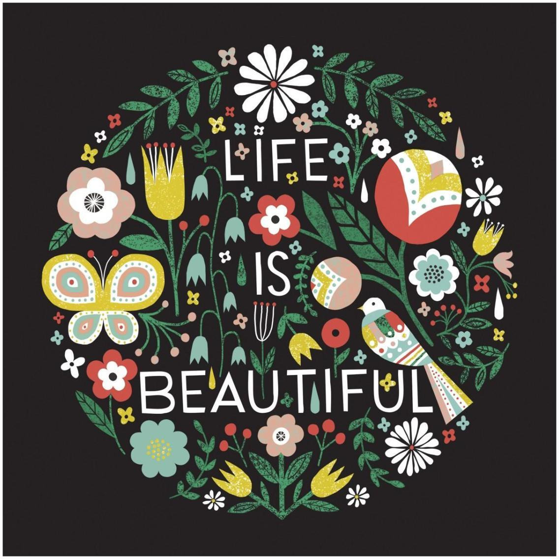 Life is Beautiful Sq -Paper Art-32&quotx32"