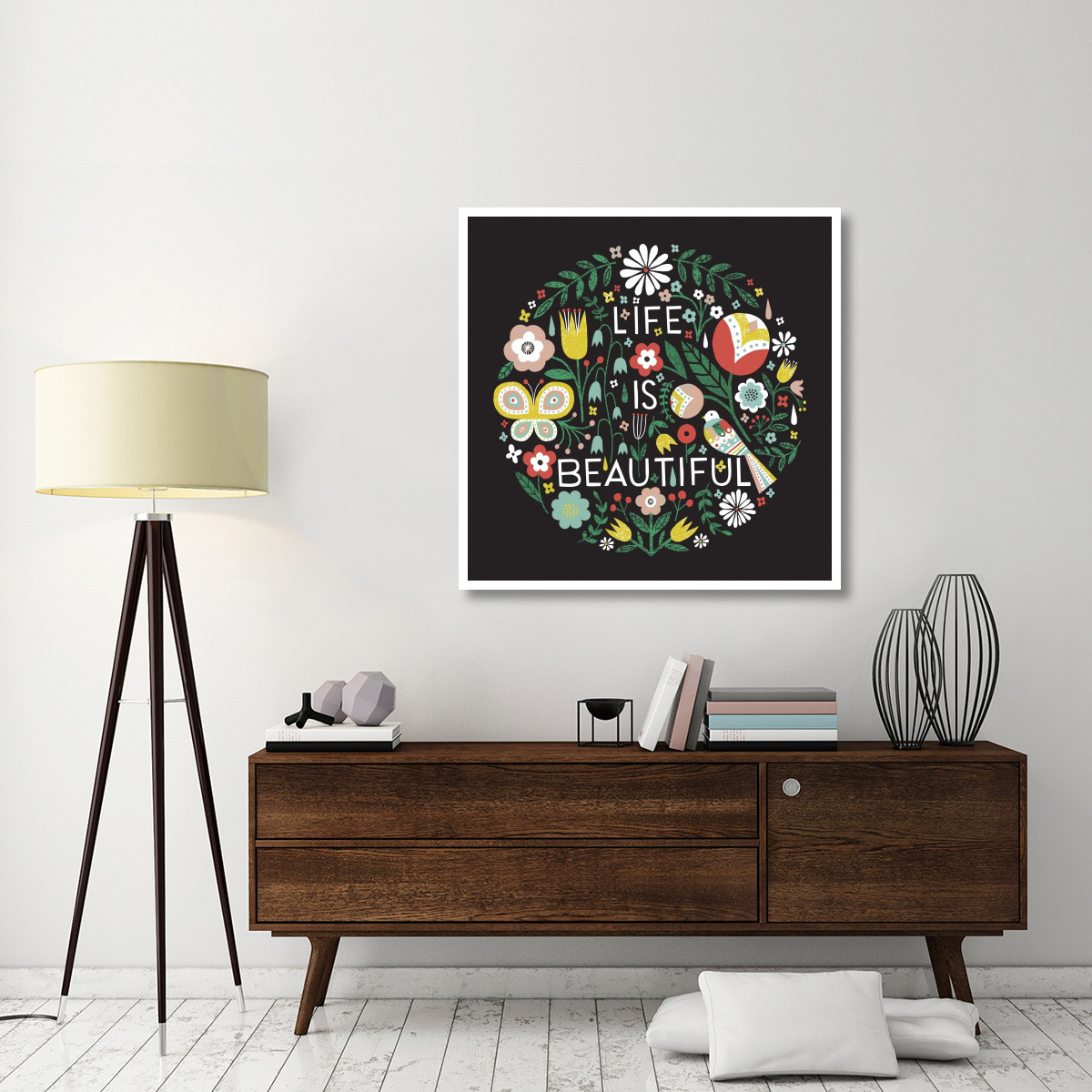 Life is Beautiful Sq -Paper Art-42&quotx42"