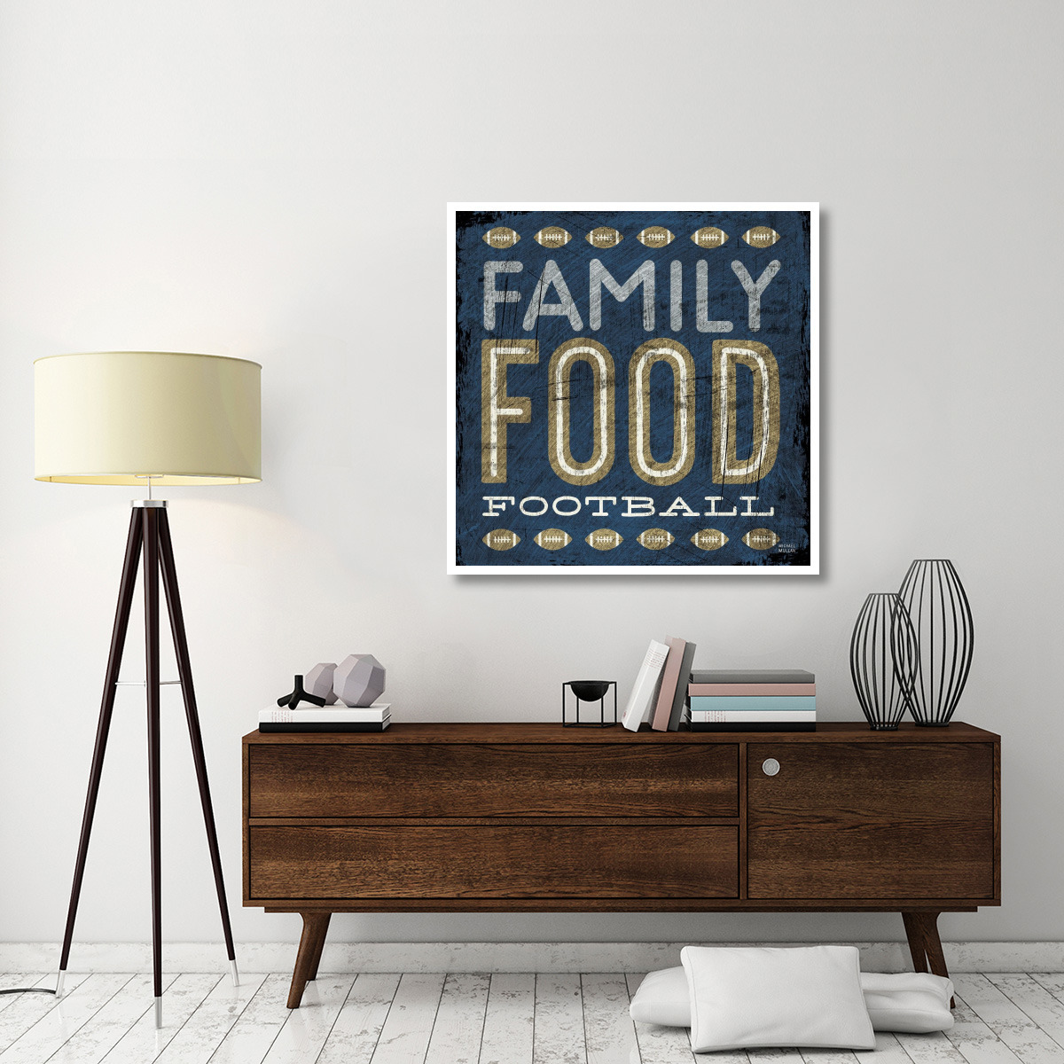 Football I Blue -Paper Art-42&quotx42"