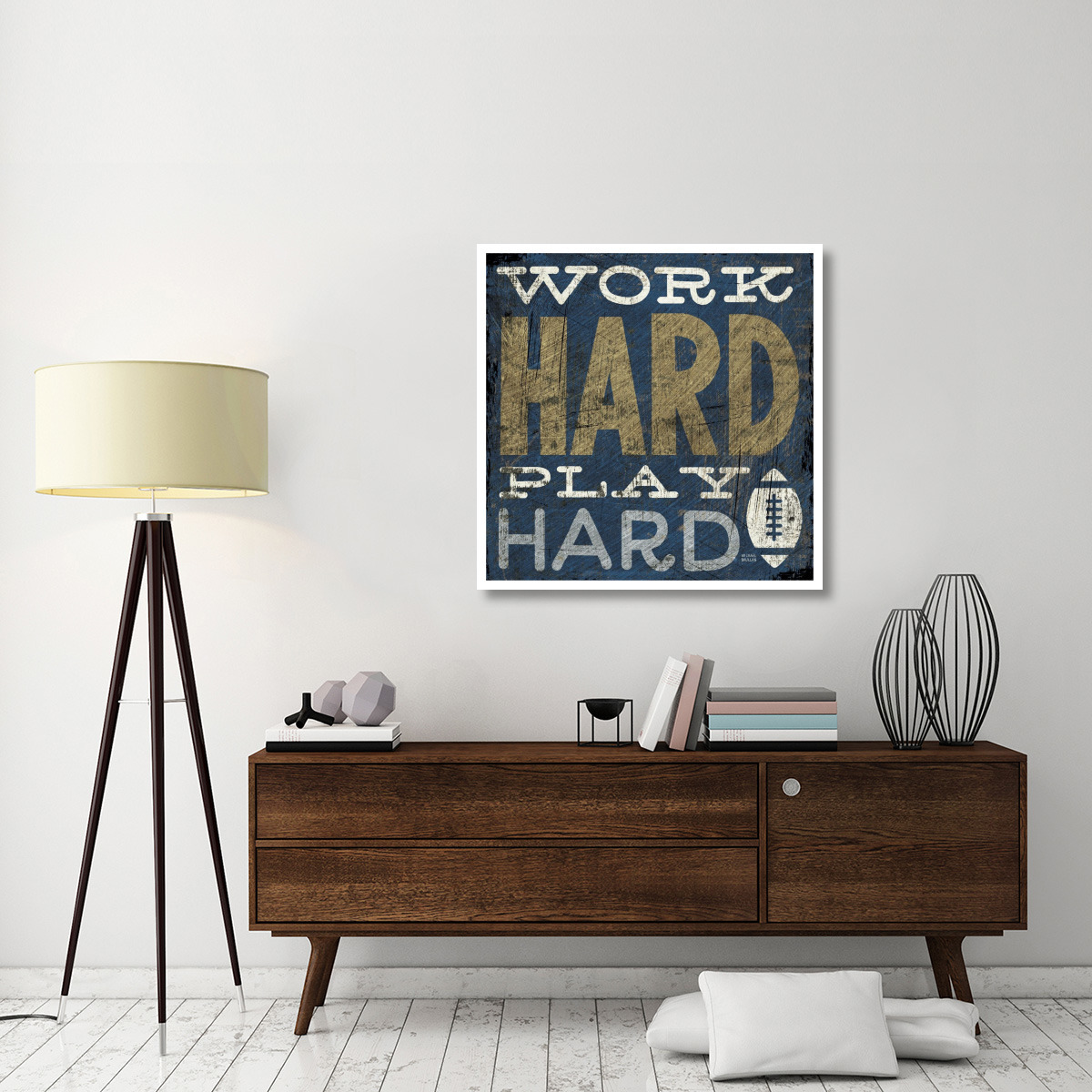 Football V Blue -Paper Art-38&quotx38"