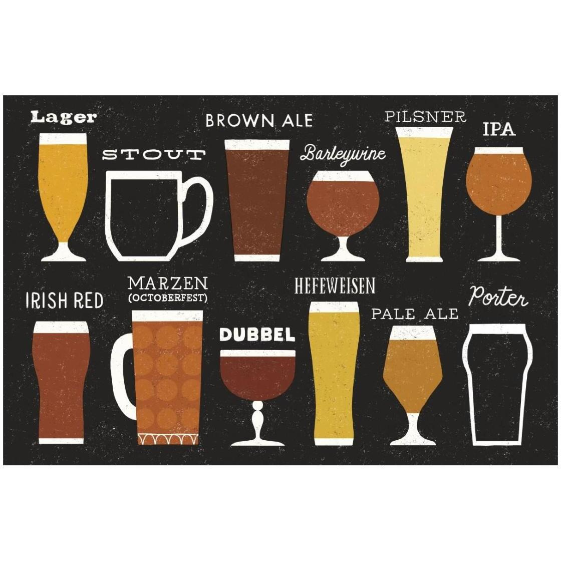 Craft Beer List -Paper Art-26&quotx18"