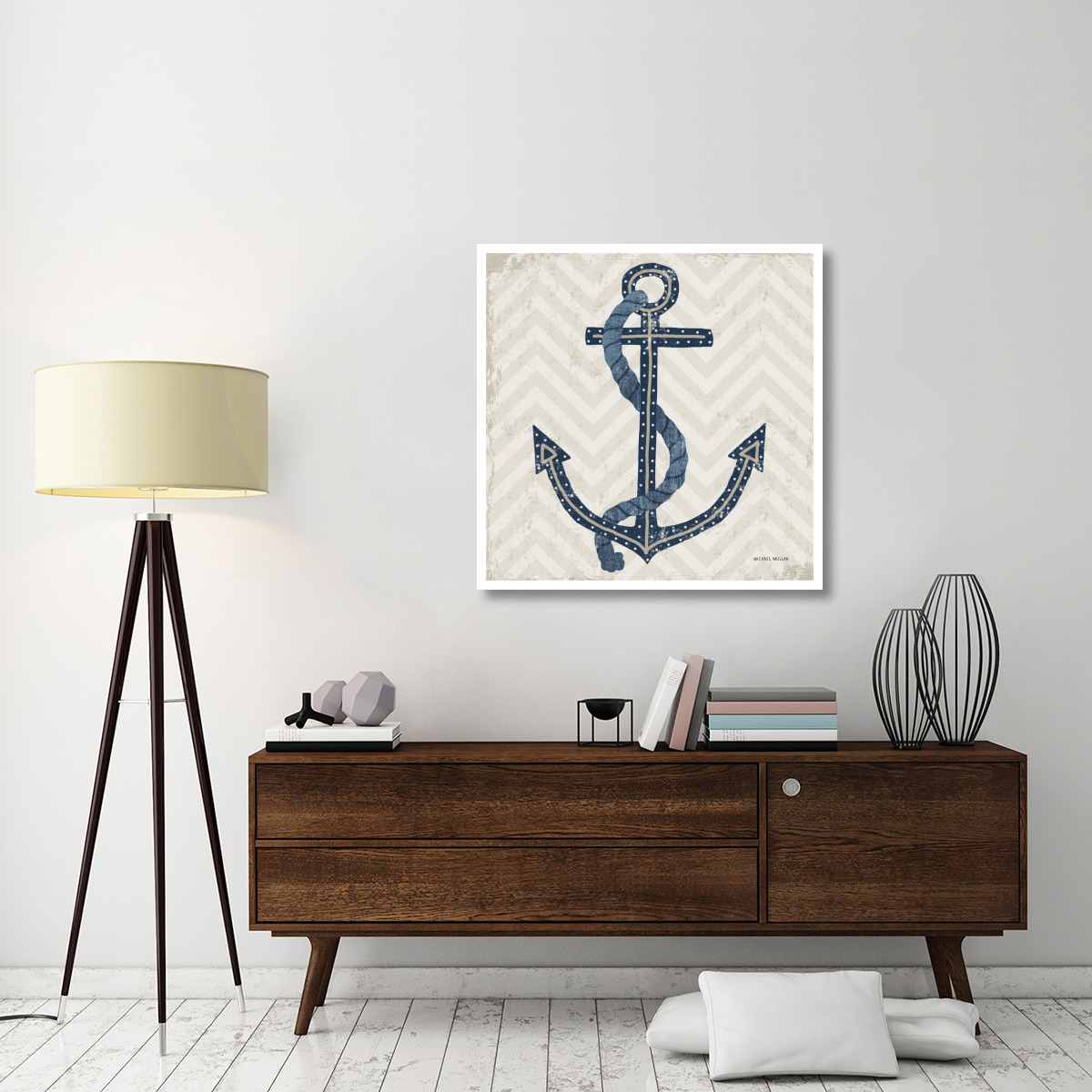 Nautical Anchor -Paper Art-38&quotx38"