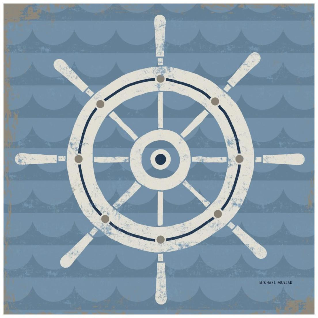 Nautical Helm -Paper Art-20&quotx20"
