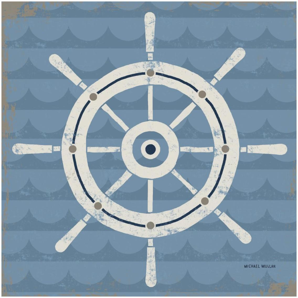 Nautical Helm -Paper Art-32&quotx32"