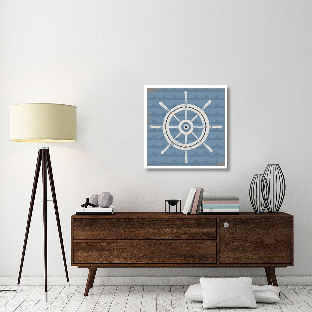 Nautical Helm -Paper Art-32&quotx32"