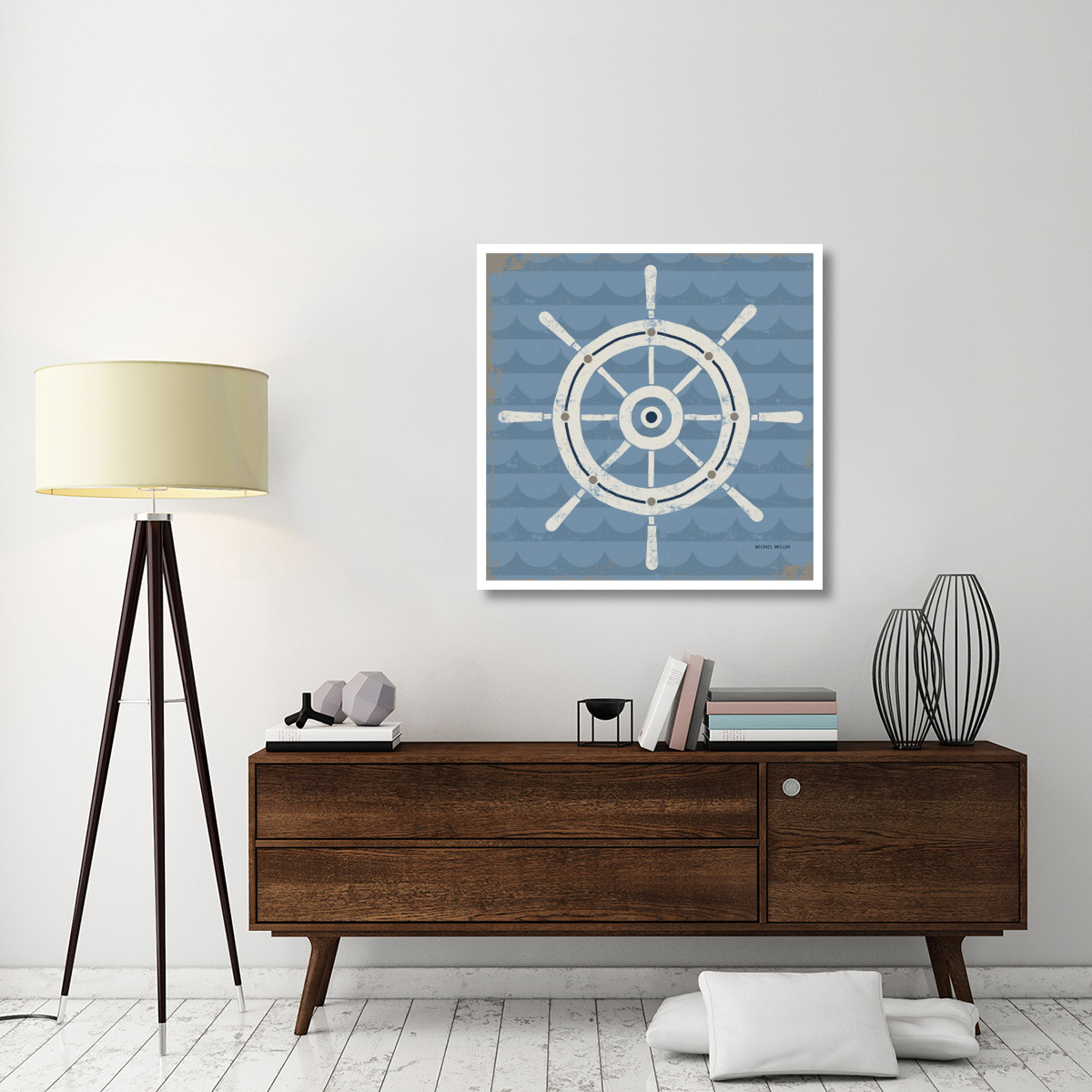 Nautical Helm -Paper Art-38&quotx38"