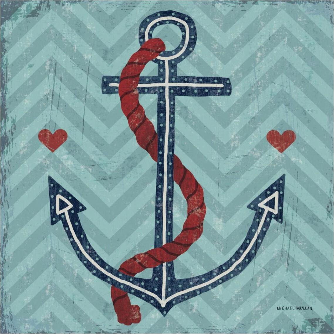 Nautical Love Anchor -Paper Art-38&quotx38"