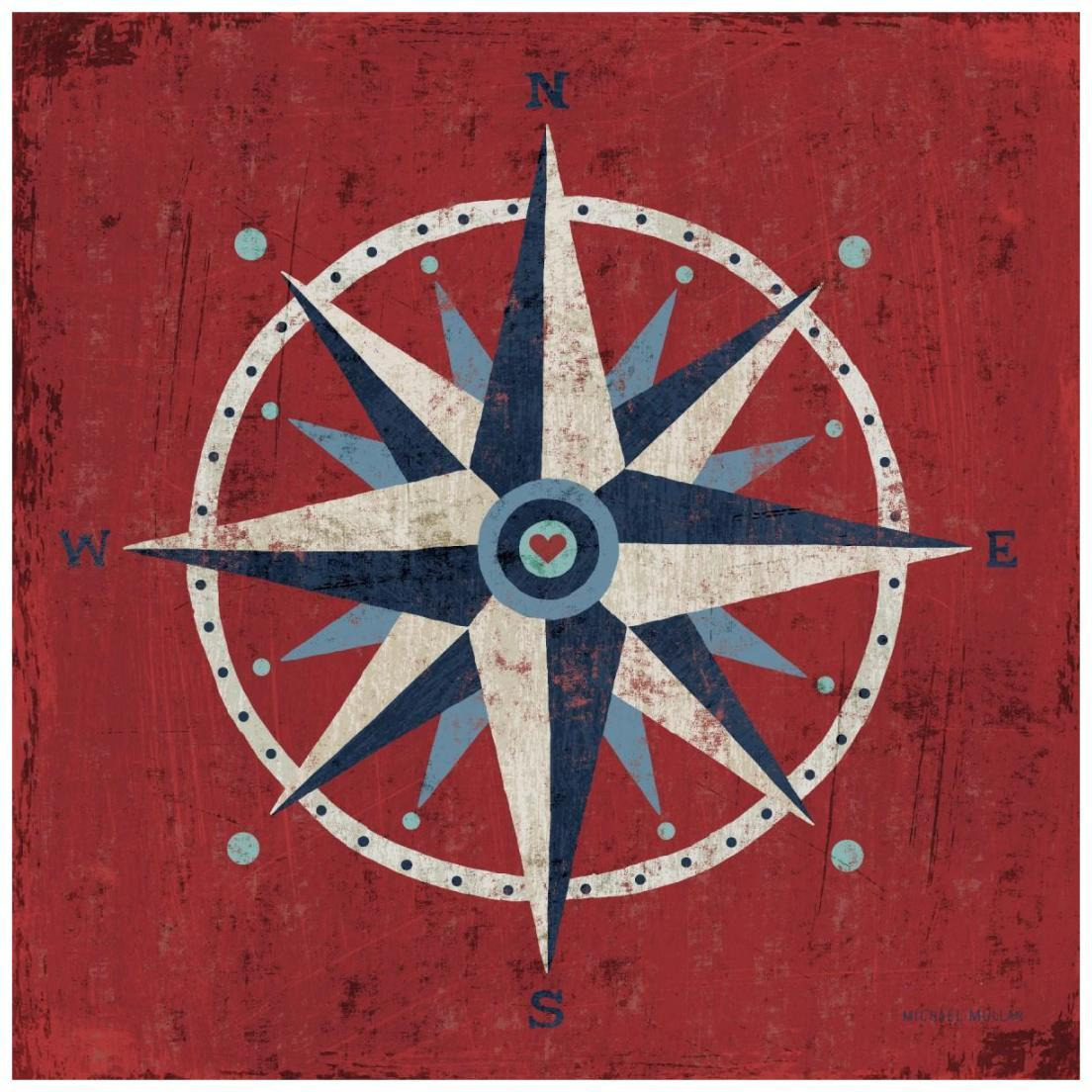 Nautical Love Compass -Paper Art-20&quotx20"