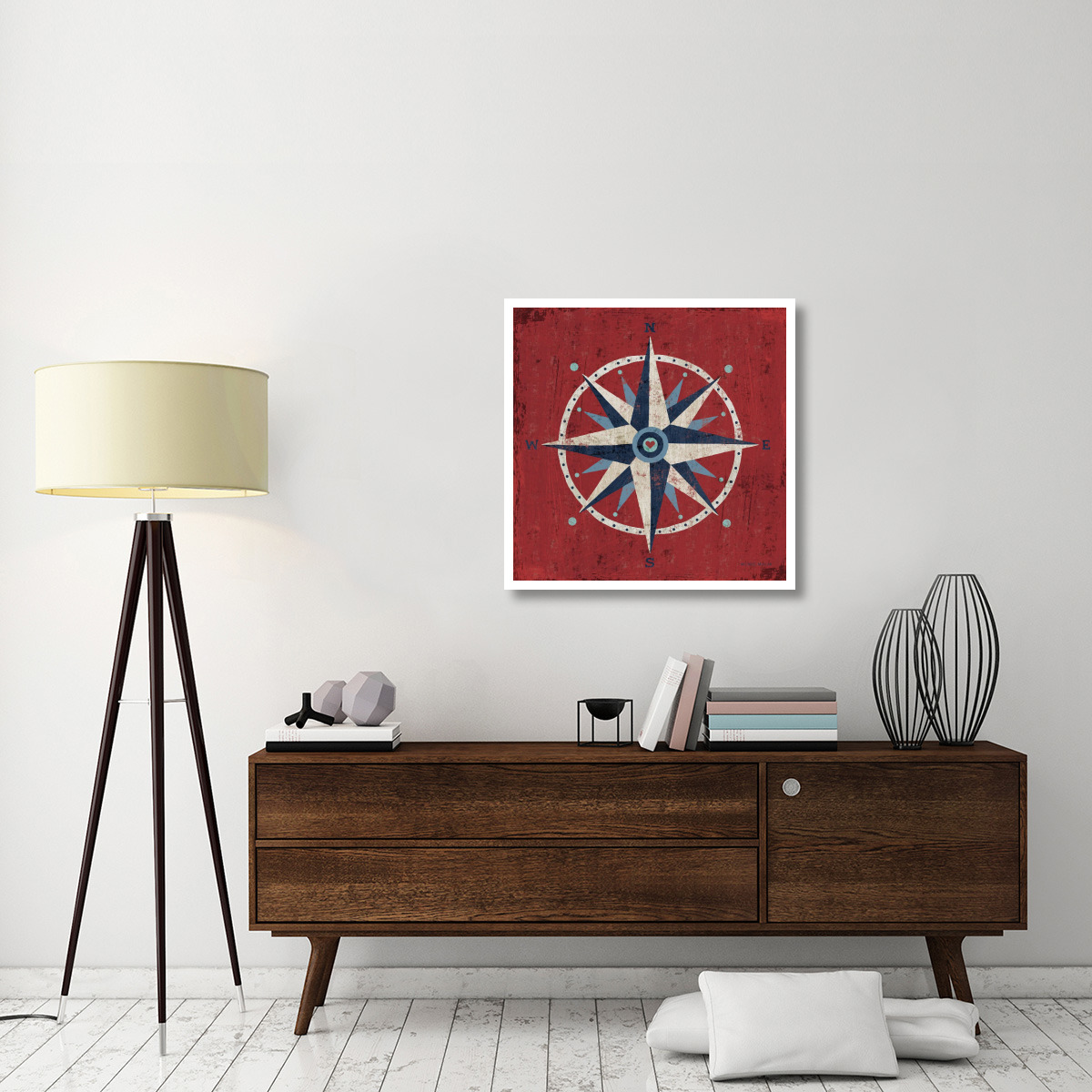 Nautical Love Compass -Paper Art-32&quotx32"