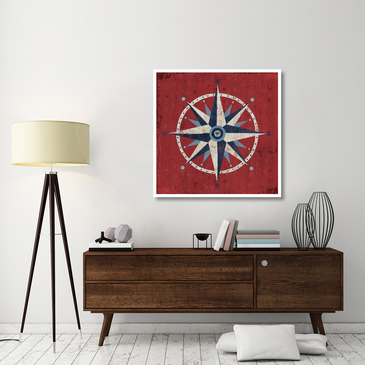 Nautical Love Compass -Paper Art-42&quotx42"