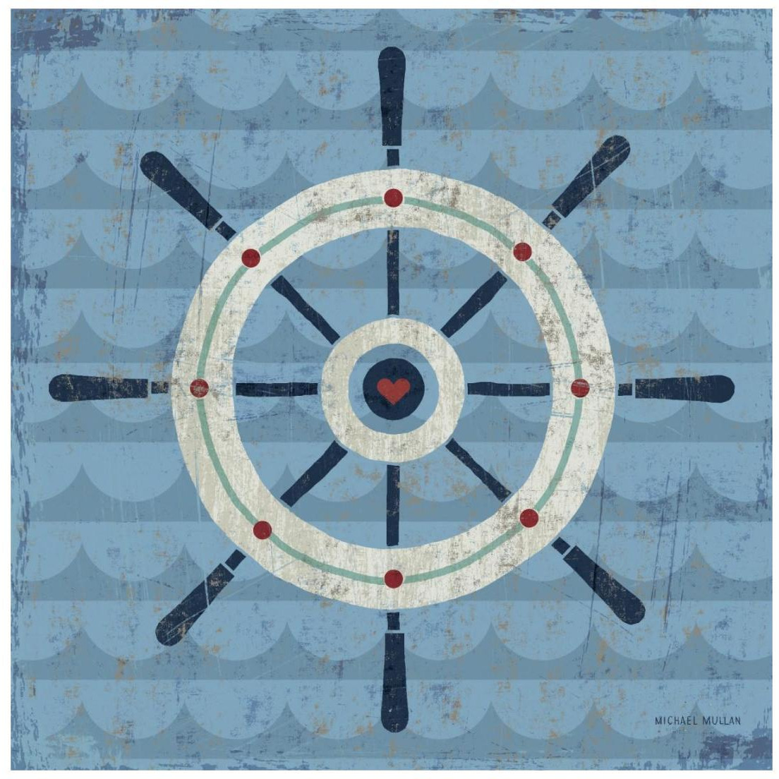 Nautical Love Helm -Paper Art-20&quotx20"