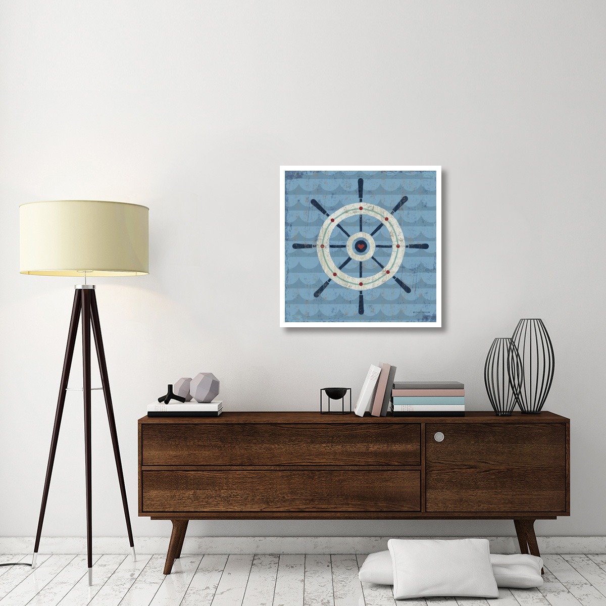 Nautical Love Helm -Paper Art-32&quotx32"