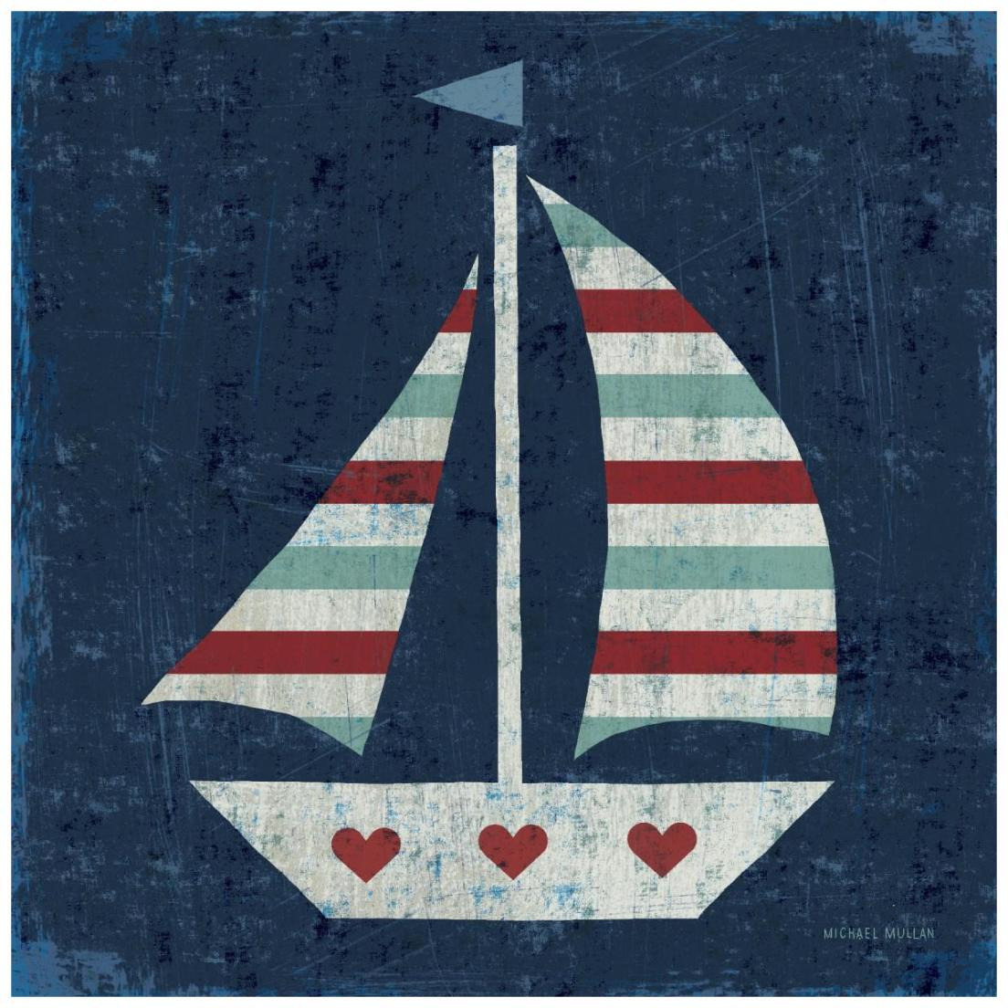 Nautical Love Sail Boat -Paper Art-20&quotx20"