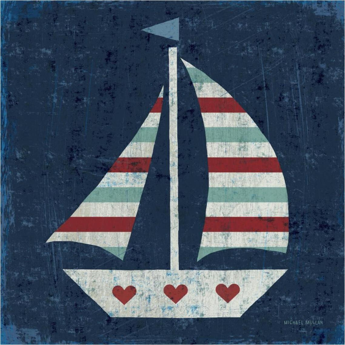 Nautical Love Sail Boat -Paper Art-38&quotx38"