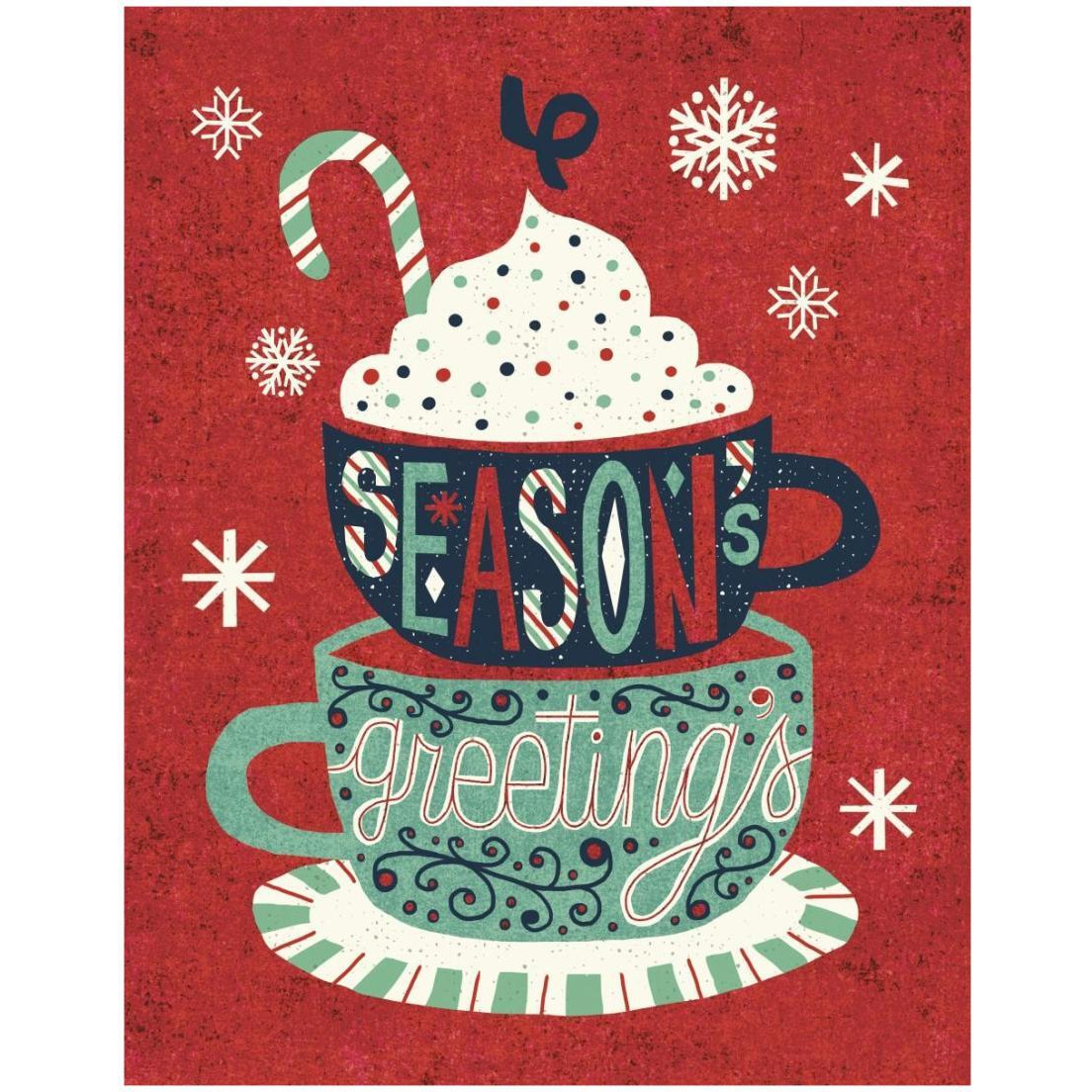 Festive Holiday Cocoa Seasons Greetings -Paper Art-18&quotx22"