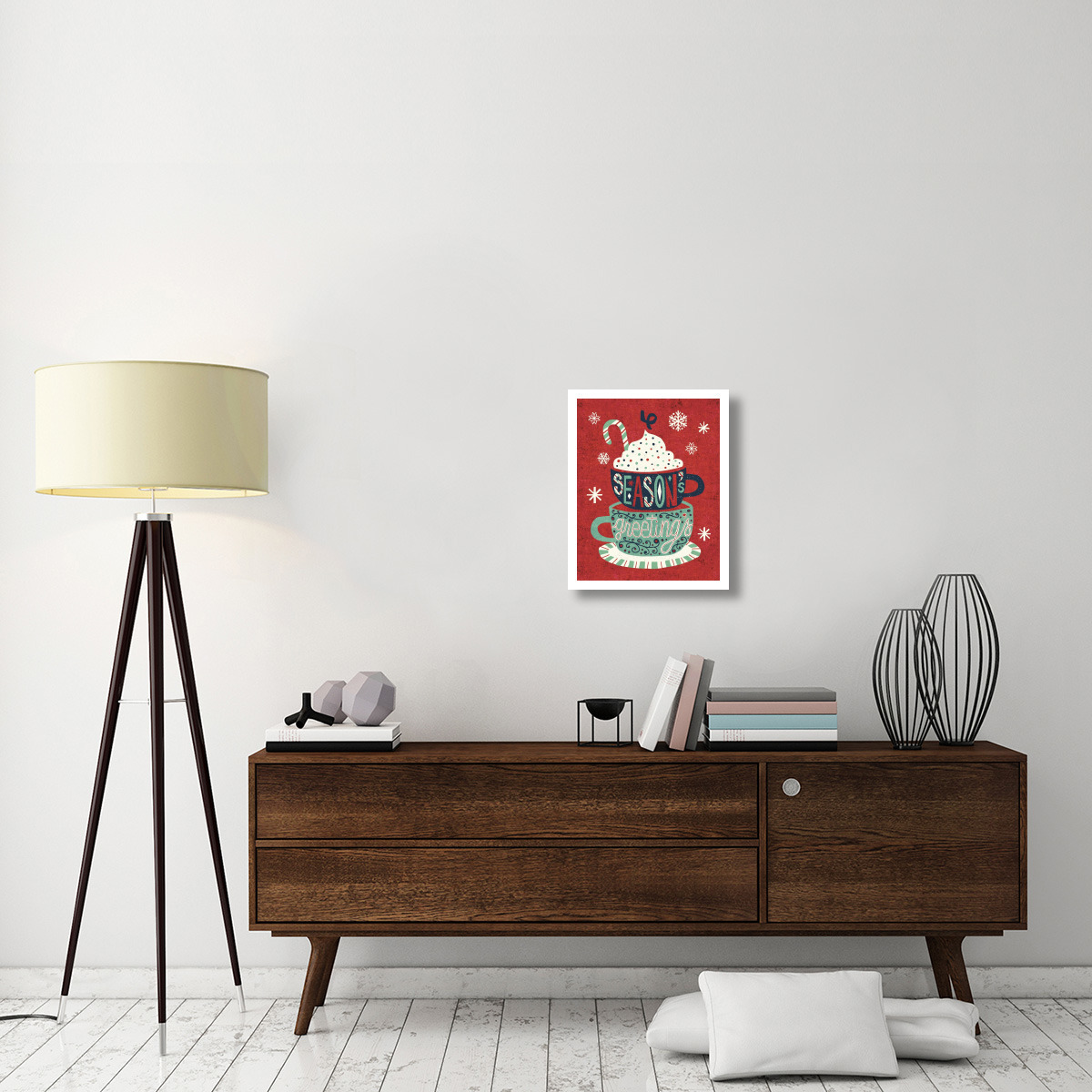 Festive Holiday Cocoa Seasons Greetings -Paper Art-18&quotx22"