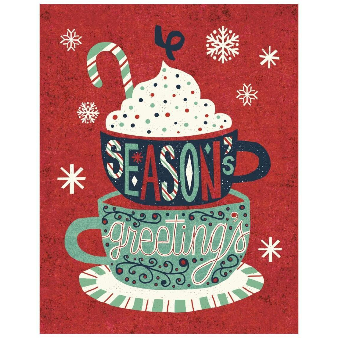 Festive Holiday Cocoa Seasons Greetings -Paper Art-22&quotx26"