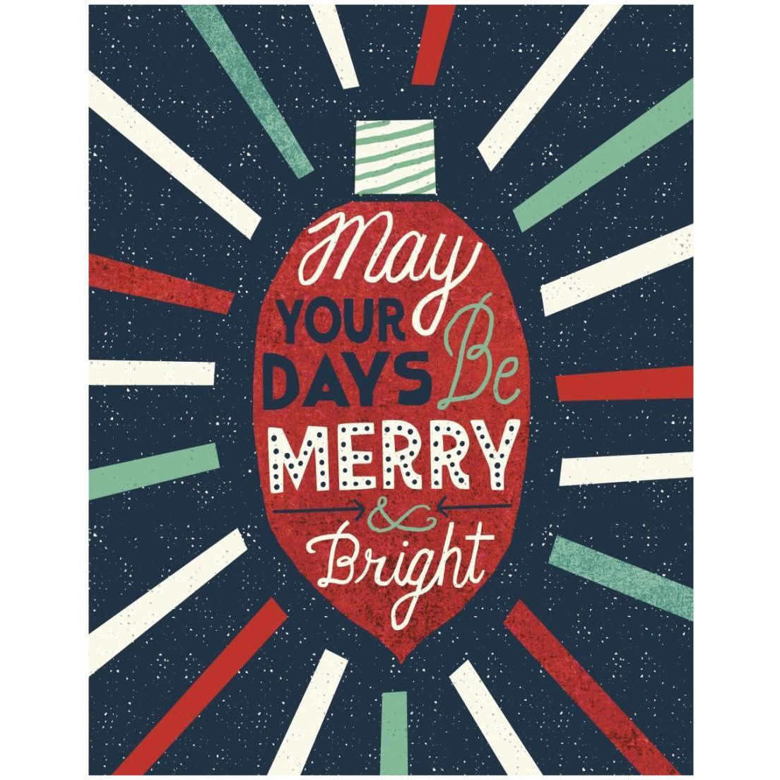 Festive Holiday Light Bulb Merry and Bright -Paper Art-18&quotx22"