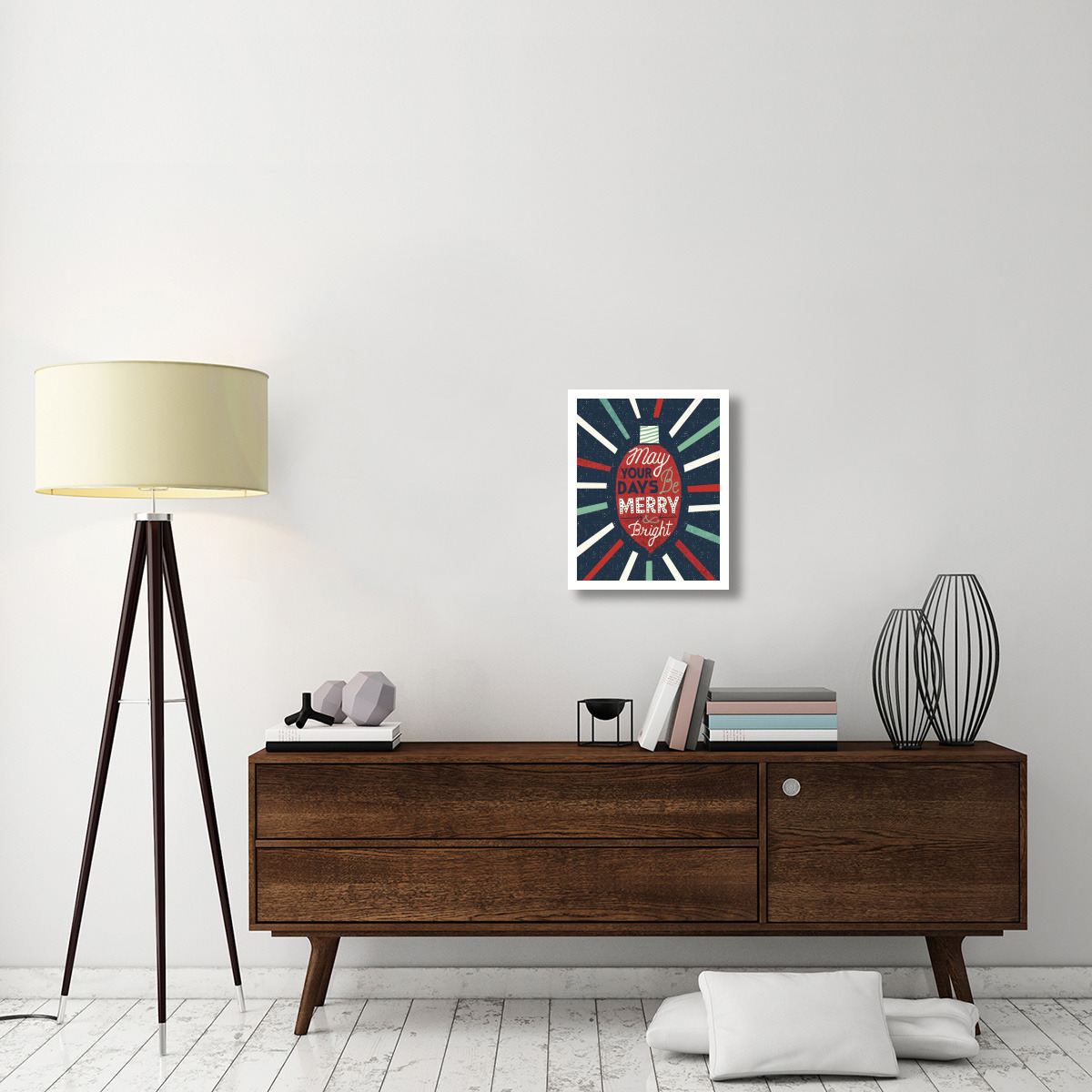 Festive Holiday Light Bulb Merry and Bright -Paper Art-18&quotx22"