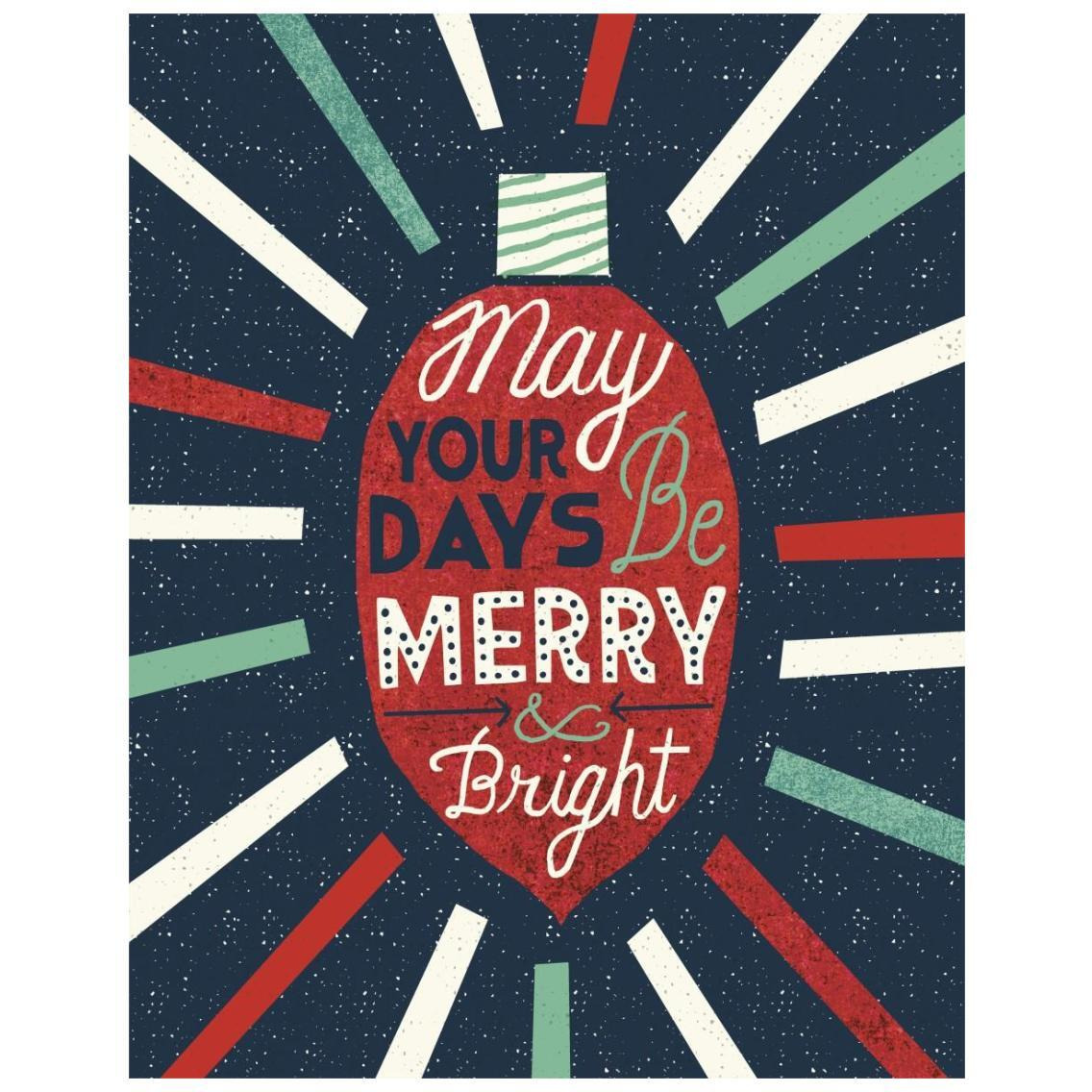 Festive Holiday Light Bulb Merry and Bright -Paper Art-22&quotx26"
