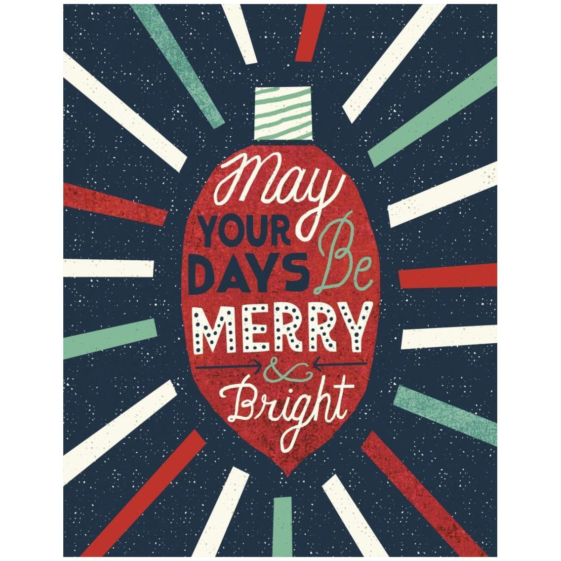 Festive Holiday Light Bulb Merry and Bright -Paper Art-24&quotx30"